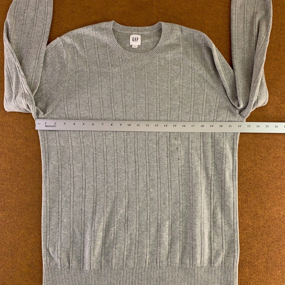 Gap Mens SIze Large Heather Gray CashSoft Rib Knit Crew Neck Sweater New - Picture 6 of 10
